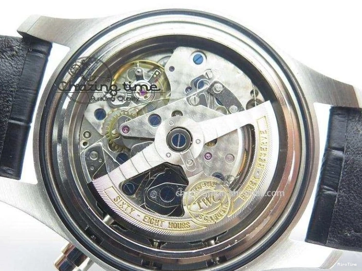 MIROTIME 0513 Youthful Pilot Spitfire 3878 Chrono BP Gray Dial SS On Black Leather Strap A 7368